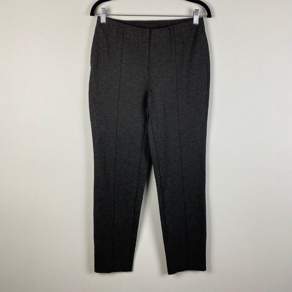 J. JILL Ponte Slim Leg Pants Stretch Knit Elastic Waist Gray Small - Picture 1 of 9